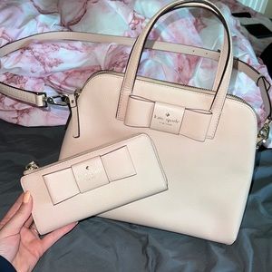 Pink Kate Spade purse with matching wallet